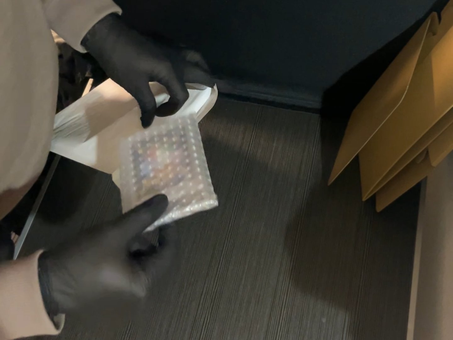 Wrapping the card with cushioning